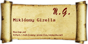 Miklóssy Gizella névjegykártya