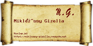Miklóssy Gizella névjegykártya